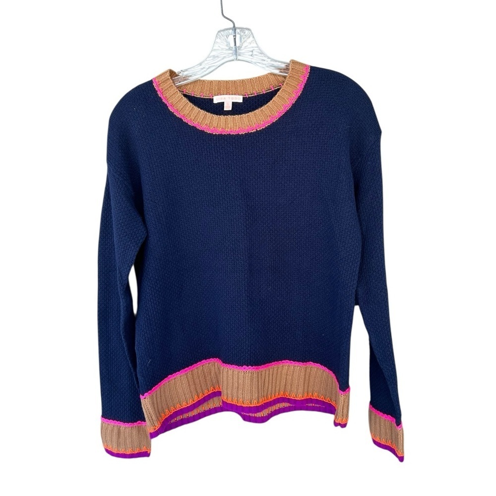 Lisa Todd Border Order Sweater - 100% Cotton - Size Small - Whipstitch Detail - Picture 3 of 9